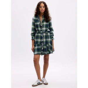 Ekose Desenli Mini Elbise