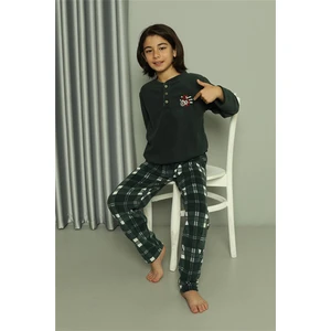 Erkek Çocuk Welsoft Polar Yeşil Pijama Takımı 20550