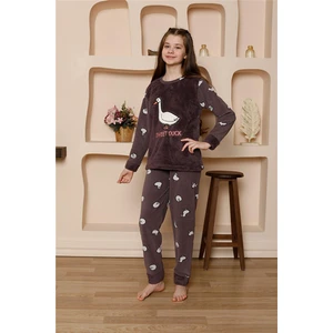 Kız Cocuk Welsoft Polar Mürdüm Pijama Takımı 20525