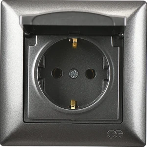 Günsan Elektrik Visage Füme Kapaklı Topraklı Priz