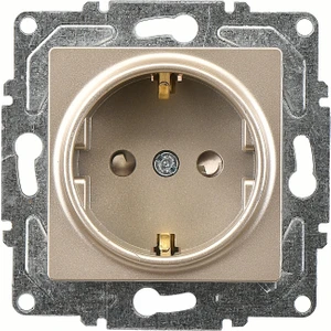 Günsan Elektrik Eqona Metalik Bej Çocuk Korumalı Topraklı Priz Mekanizma