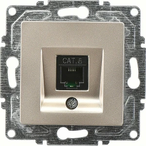 Günsan Elektrik Eqona Metalik Bej Tekli Data Prizi (RJ45 Cat6) Mekanizma