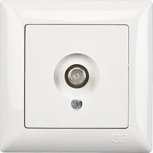 Günsan Elektrik Visage Beyaz Tekli Uydu Prizi F Konnektörlü (Geçişli-Sonlu)