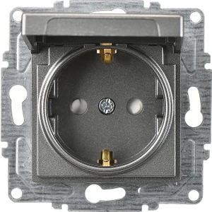 Günsan Elektrik Eqona Füme Çocuk Korumalı Kapaklı Topraklı Priz Mekanizma