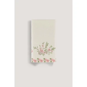 Arliva Home Sude Kadıfe Nakıslı Çeyız Havlusu Krem 50X85