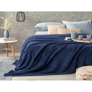 Wellsoft Battaniye Televizyon Battaniyesi Peluş Polar Battaniye Çift Kişilik 220 x 230 cm Lacivert