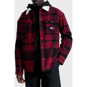 Tommy Jeans Ekose Desenli Yakası Kürklü Regular Fit Astarlı Gömlek Ceket Erkek Gömlek Ceket DM0DM17250 Xjs
