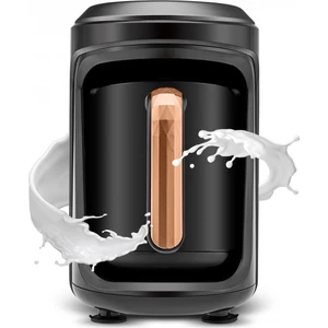 Hatır Hüps Quartz Közde Türk Kahvesi, Sütlü Türk Kahvesi, Sütlü İçecek Hazırlama Makinesi 5 Fincan Kapasiteli Bol Köpüklü Black Copper