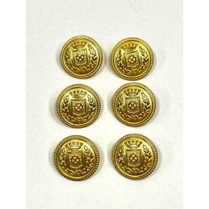 6 Adet 22 Mm (2.2 Cm) Çelenk Model Gold Renk Trençkot Ve Blazer Ceket Düğmesi