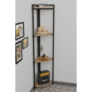 Furnature Design Metal Köşe Raf 4 Katlı Dekoratif Üçgen Raf Atlantik Çam