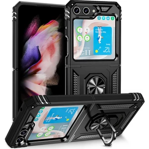 Samsung Galaxy Z Flip 5 Kılıf Yüzüklü Zırh Tank Vega