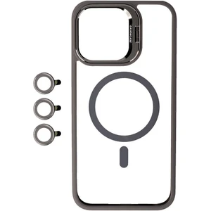 Apple iPhone 15 Pro Kılıf Magsafe Standlı + Klon Kamera Lensli Kapak