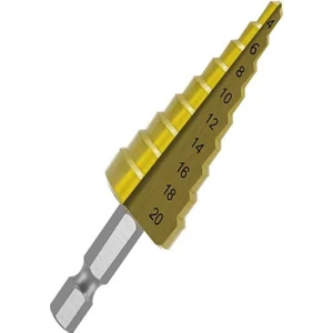 Alpha Tasarım Atölyesi Kademeli Matkap Ucu 4-20 mm Sarı Titanyum Konik
