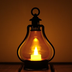 LED Mum Vintage Retro Gaz Lambası Tipi Pilli Dumansız Alevli Dekoratif Yapay Mum Işıldak El Lambası