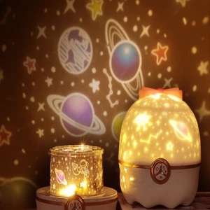 SARI Desenli Projeksiyon Aydınlatma Renkli Atmosfer Lamba ve Dekorasyon Gece Lambası