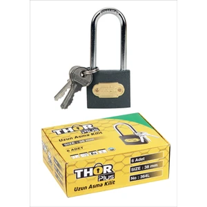 Gri Uzun Asma Kilit Thor  No:38 mm