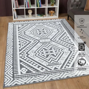 Giza Home Chenille Gri Yumuşak Yıkanabilir Çocuk Odası Oturma Odası Salon Mutfak Halısı N3