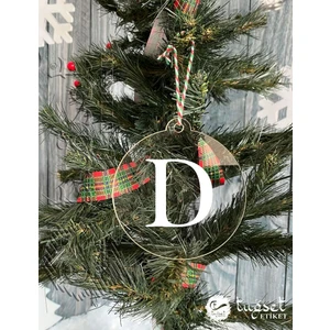 Tuğset Etiket Harf Beyaz Pleksi Yılbaşı Ağacı Süsü - Dikiz Aynası Süsü Pleksi Harf-A1