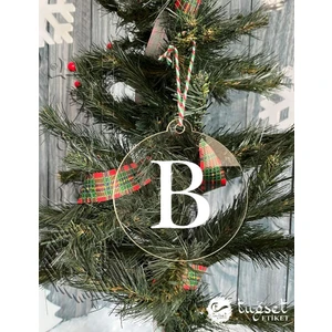 Tuğset Etiket Harf Beyaz Pleksi Yılbaşı Ağacı Süsü - Dikiz Aynası Süsü Pleksi Harf-A1