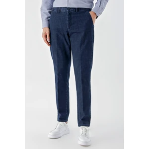 Erkek Lacivert Pamuk Yan Cep Dynamic Fit Chino Pantolon