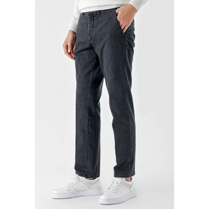 Erkek Siyah Pamuk Yan Cep Dynamic Fit Chino Pantolon