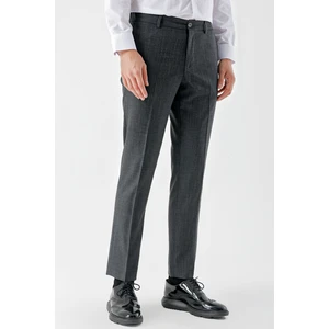 Erkek Füme Poliviskon Trend Desenli Dynamic Fit Classic Pantolon