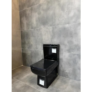 Power Kanallı Duvara Sıfır Klozet Takım (Siyah)