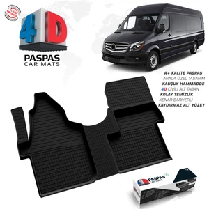 S-Dizayn Mercedes Sprinter W906 4D Havuzlu Paspas 2006 Üzeri Ön Tek Koltuk