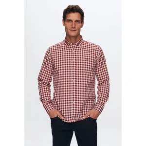 D'S Damat Slim Fit Bordo Kareli Ekoseli Gömlek 7HC02ORT09265