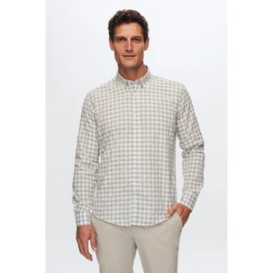 D'S Damat Slim Fit Gri Kareli Ekoseli Gömlek 7HC02ORT09265