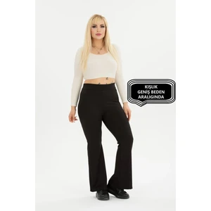 Kadın Büyük Beden Kışlık Içi Polarlı Şardonlu Fitilli Ispanyol Tayt Pantalon