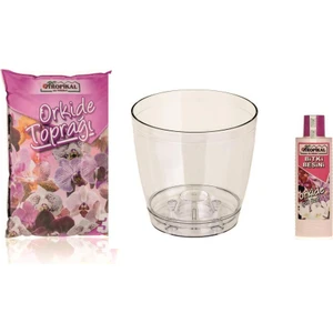 Orkide Toprağı + Saksısı (2.3l) + Besini 3'lü Set