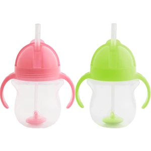 Tıklama Kilitli Uçlu Pipetli  Alıştırma Bardağı, 6AY+, 207ML, 2li Paket