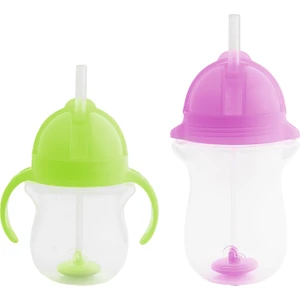 Tıklama Kilitli Uçlu Pipetli  Alıştırma Bardağı 6AY+ 207 ml Yeşil  ve 12AY+ 296 ml Mor