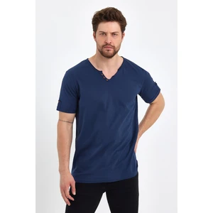 Uomo Park 2135 Yeni Sezon Armut Yaka Düğme Detaylı T-Shirt