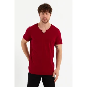 Uomo Park 2135 Yeni Sezon Armut Yaka Düğme Detaylı T-Shirt