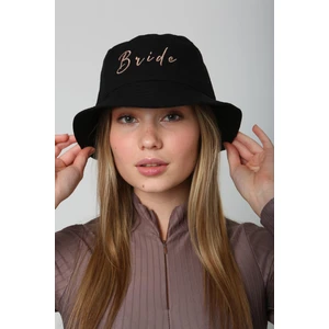 Saria Moda Nakış Detaylı Siyah Bucket Şapka