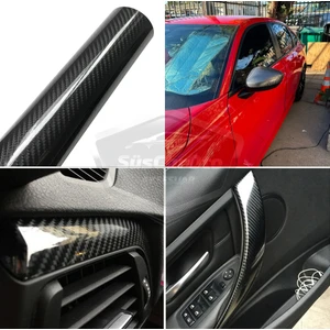 ŞüsCarOto Aksesuar 5d Ultra Parlak Karbon Fiber Folyo Film 30 X100 cm Hava Kanallı Yapışkanlı Laptop Cep Telefonu Araç Kaplama Folyosu Çok Amaçlı Jelatinli Siyah