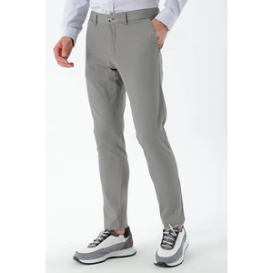 Erkek Gri Piefti Pamuk Yan Cep Slim Fit Chino Pantolon