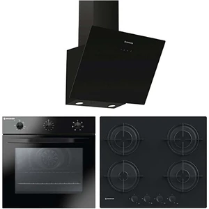 3lü Ankastre Set Siyah (HDG6C1GBTK Davlumbaz, HON602 B/e Turbo Fırın, HVW6MBB Ocak)