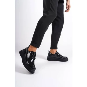 Siyah Rugan Siyah Taban Bağcıklı Erkek Ayakkabı