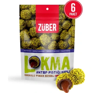 Antep Fıstığı Kaplı Kakaolu Fındık Ezmeli Meyve Topu 96 gr x 6 Paket