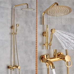 Banyo Bataryası Duş Seti Gold Altın Dore