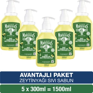 Le Petit Marseillais Saf Sıvı Sabun Zeytinyağı 300 ml x5 Avantajlı Paket