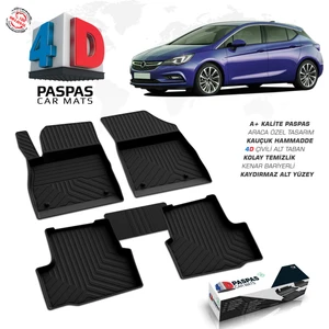 S-Dizayn Opel Astra K 4D Havuzlu Paspas 2015 ve Üzeri A+Kalite