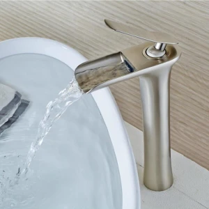 Banyo Çanak Lavabo Bataryası Mat Krom Nikel Şelale