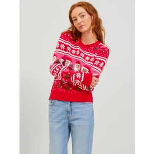 Jjxx Bisiklet Yaka Desenli Kırmızı Kadın Kazak 12247232