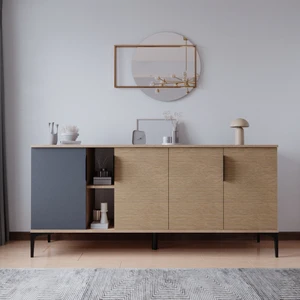 Tarz Konsol 180 cm (Metal Kulp, Antrasit,sepet) 180 cm Yemek Odası Ofis Salon Ünite