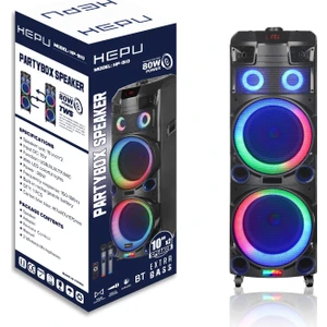 HP-910 Mikrofonlu Bluetooth Parti Hoparlör 10 Inc *2 Extra Bass