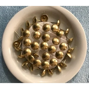Kabara Raptiye Koltuk Çivisi Antik Sarı Düz Çapı 11MM 50ADET